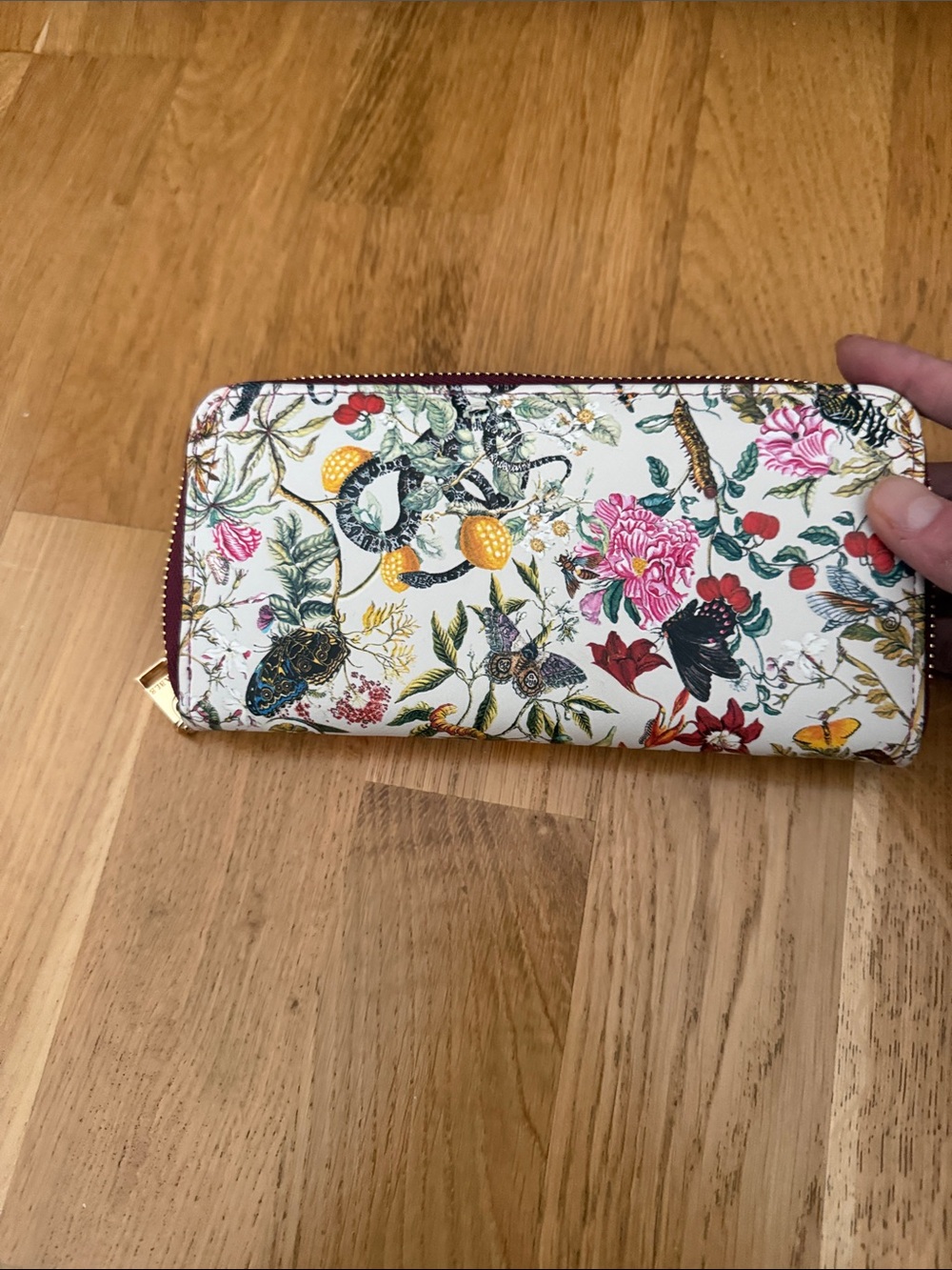 Fable Floral Butterfly Zip-Around Wallet - White Multicolor - Picture 5 of 6